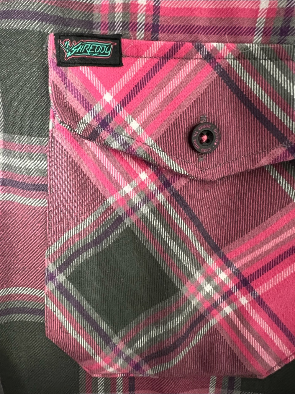 Dixxon Flannel Company Shredder Pink Plaid Button Up Shirt D-Tech Western Biker - Picture 4 of 8
